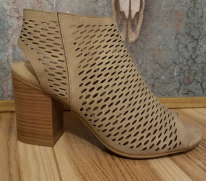 Light Tan Peeptoe Bootie